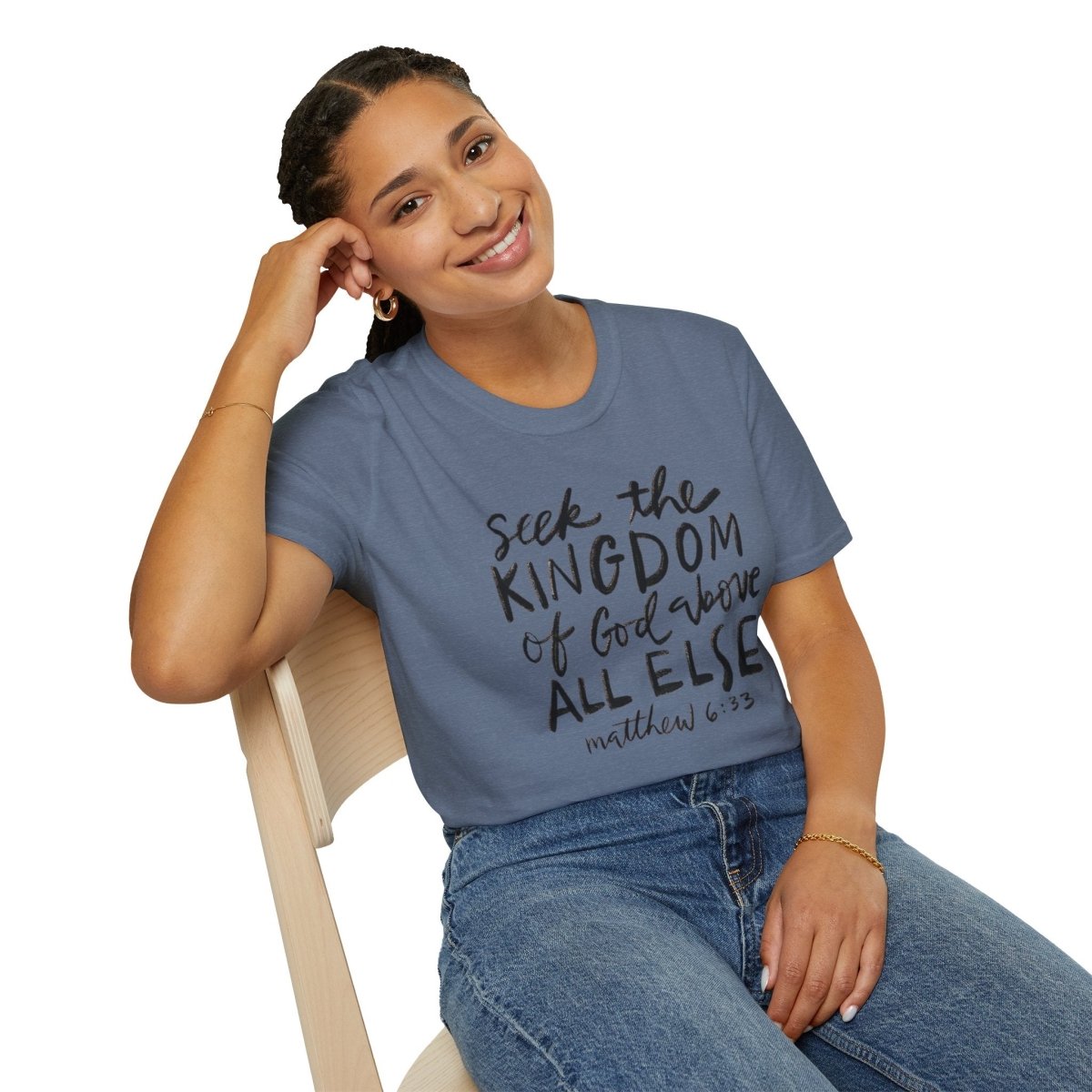 Seek the Kingdom – Matthew 6:33 Unisex Christian Softstyle T-Shirt