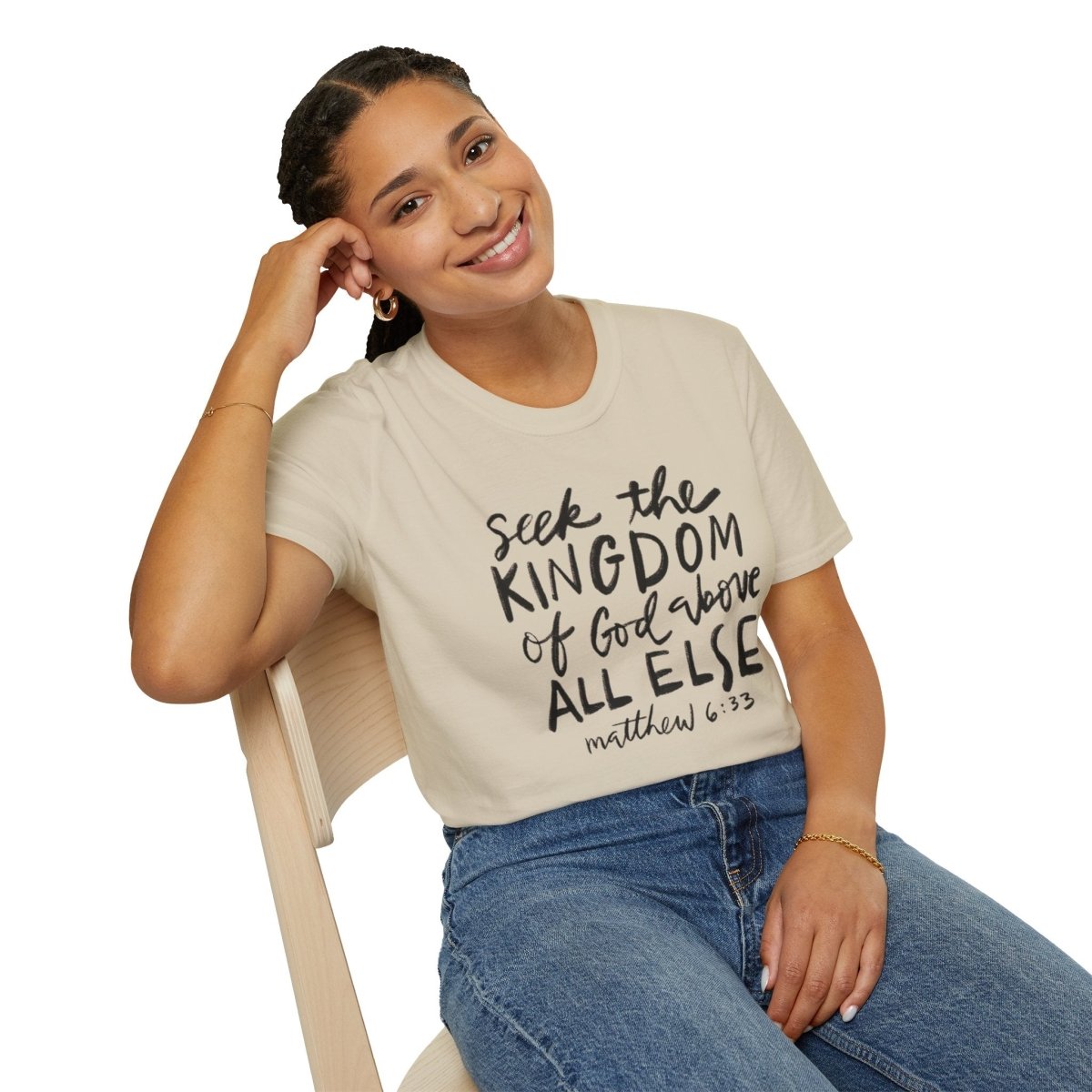 Seek the Kingdom – Matthew 6:33 Unisex Christian Softstyle T-Shirt