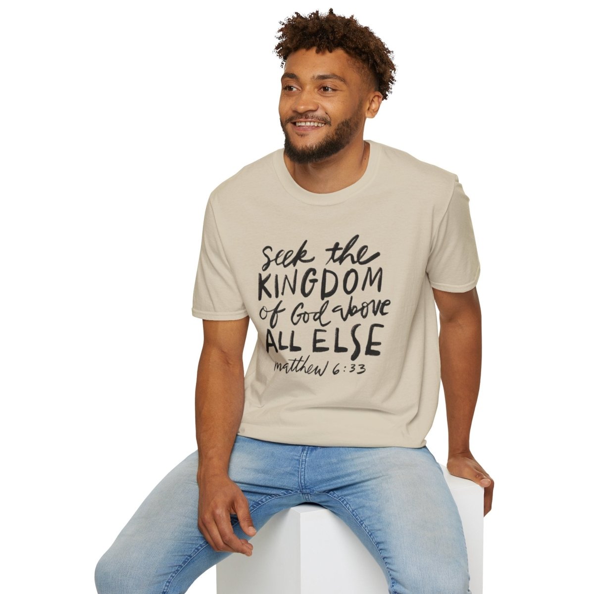 Seek the Kingdom – Matthew 6:33 Unisex Christian Softstyle T-Shirt