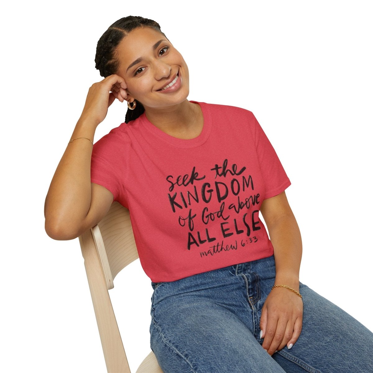 Seek the Kingdom – Matthew 6:33 Unisex Christian Softstyle T-Shirt