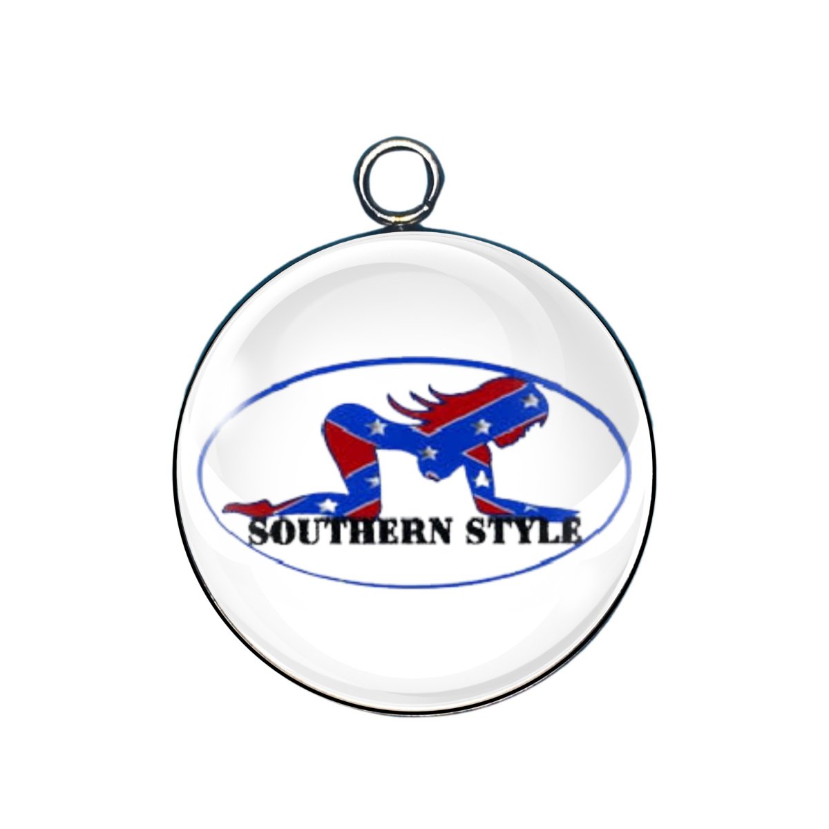 sexy trucker girl glass cabochon charm