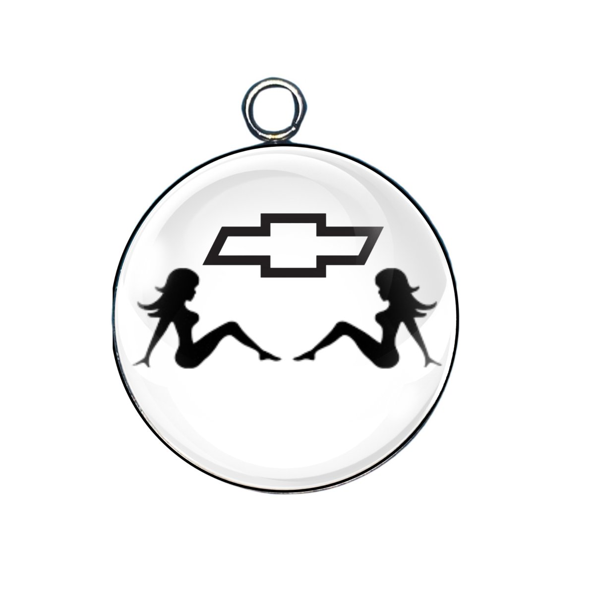 sexy trucker girl glass cabochon charm