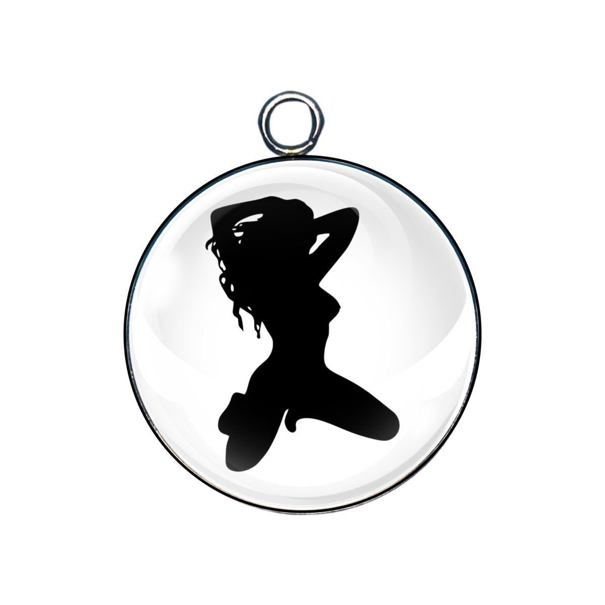 sexy trucker girl glass cabochon charm