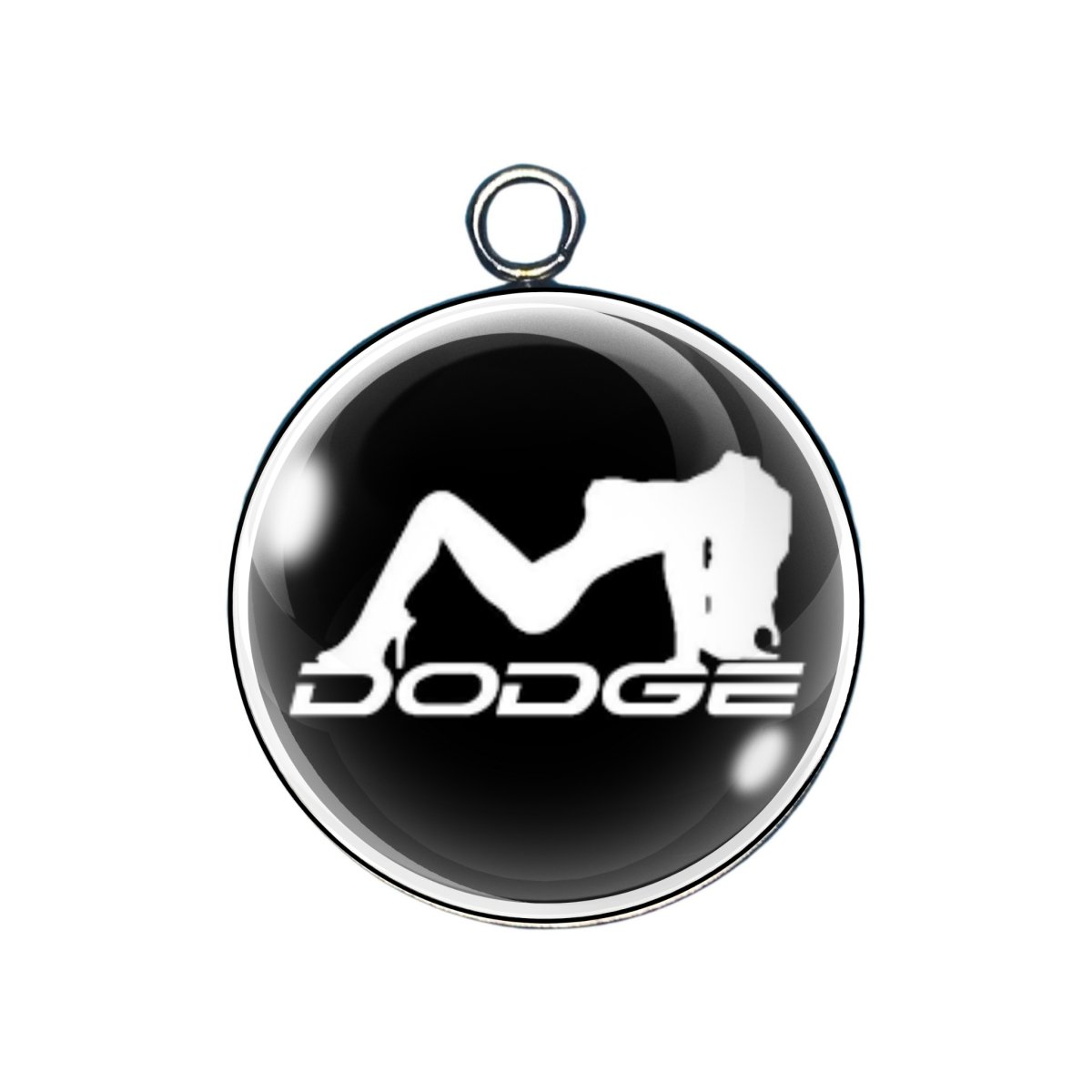 sexy trucker girl glass cabochon charm