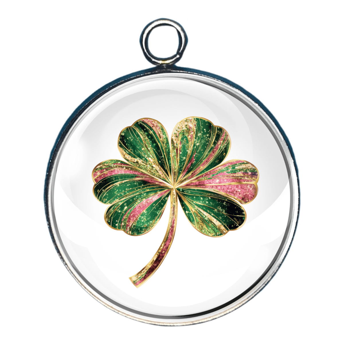 Shamrock / 4 Leaf Clover Glass Cabochon Charms