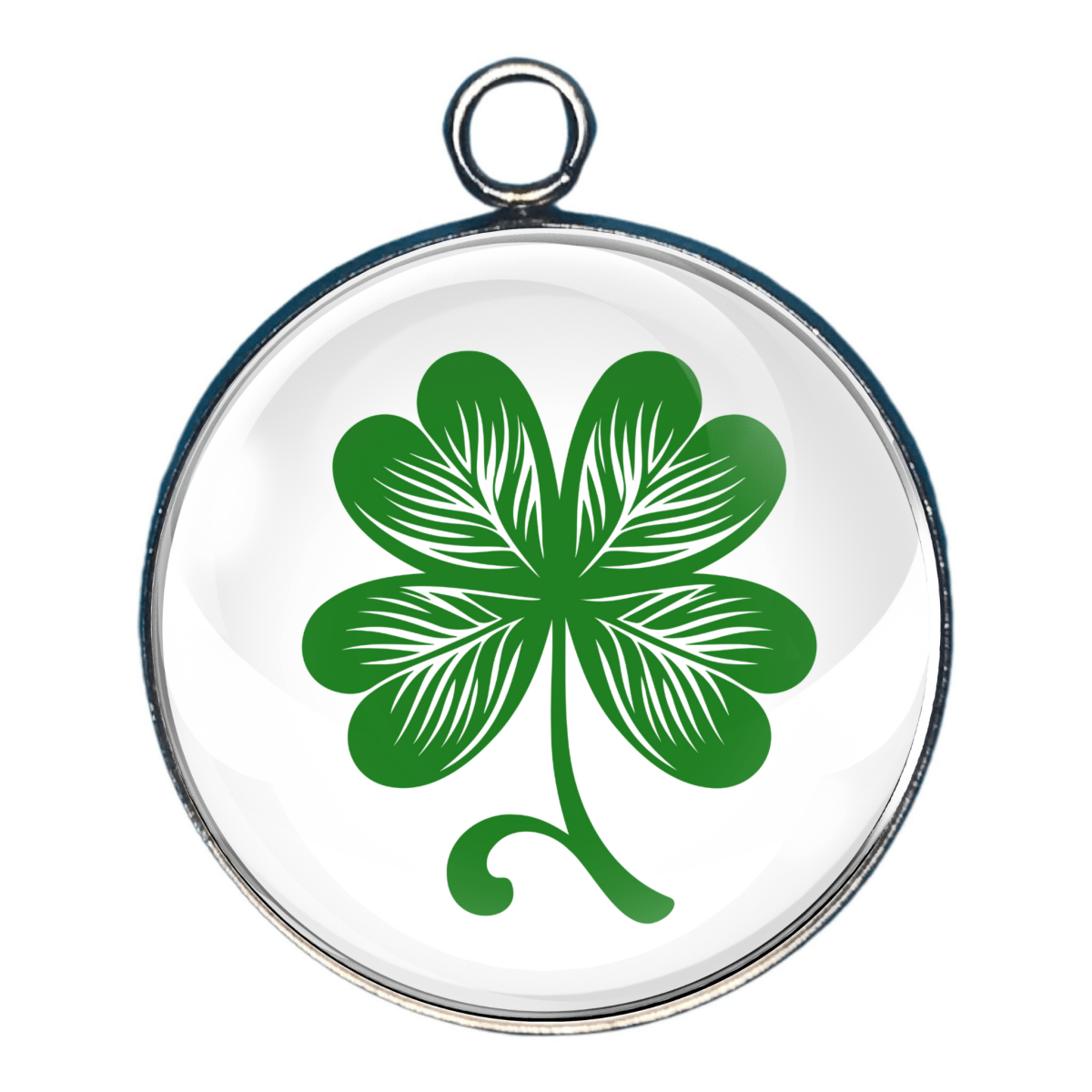 Shamrock / 4 Leaf Clover Glass Cabochon Charms