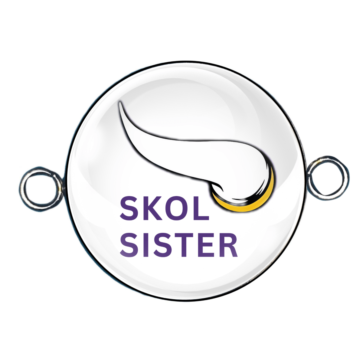 white skol sister double eyelet bracelet charm