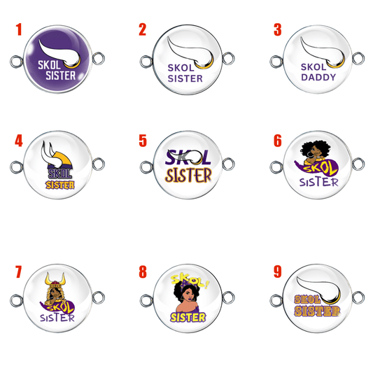 9 skol sister double eyelet bracelet charms