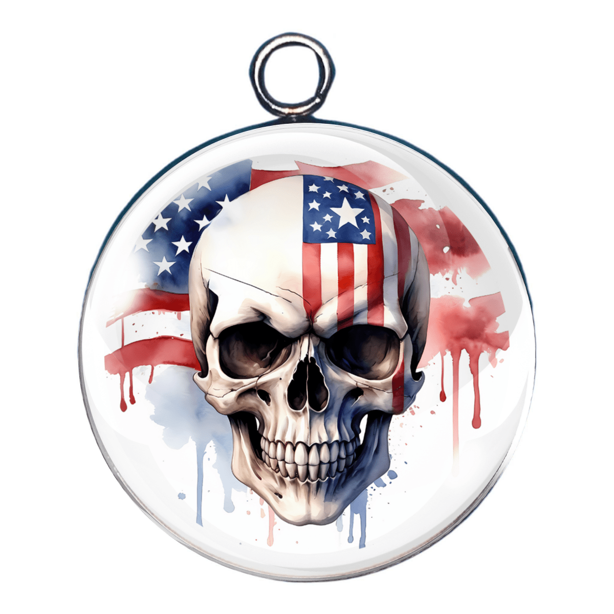 Skulls with Flag Charms – Bold & Versatile Handmade Jewelry Pieces