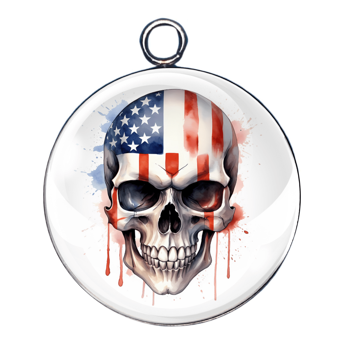 Skulls with Flag Charms – Bold & Versatile Handmade Jewelry Pieces