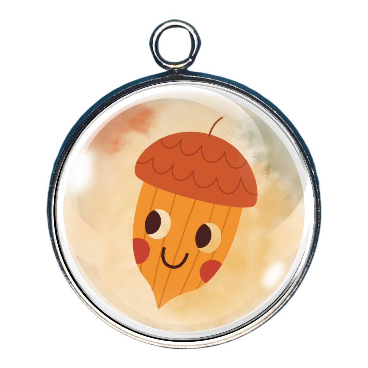 Charm of a nut with a smiley face