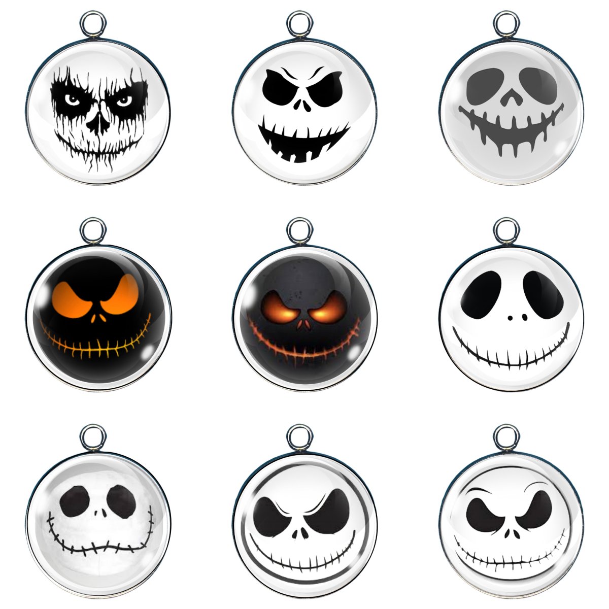 9 creepy Halloween skull face charms for spooky crafts