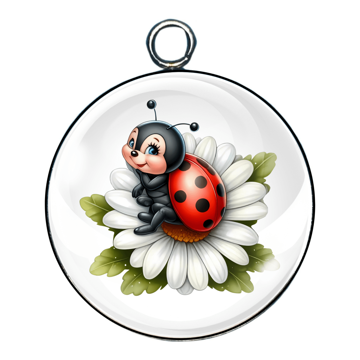 Spring LadyBug Glass Cabochon Charms