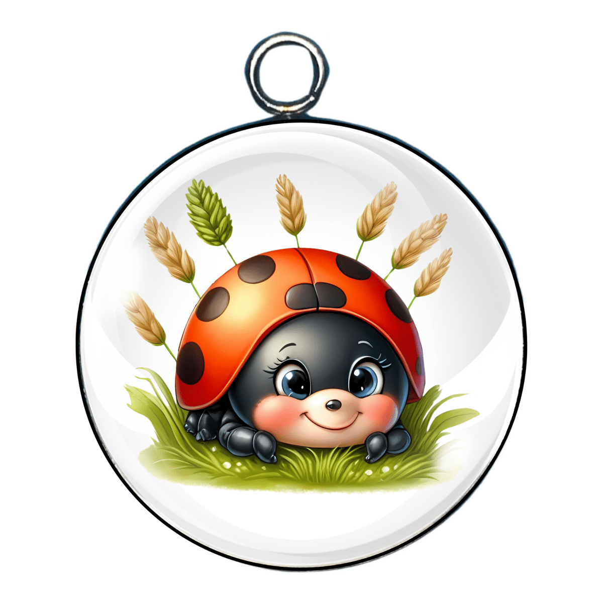 Spring LadyBug Glass Cabochon Charms