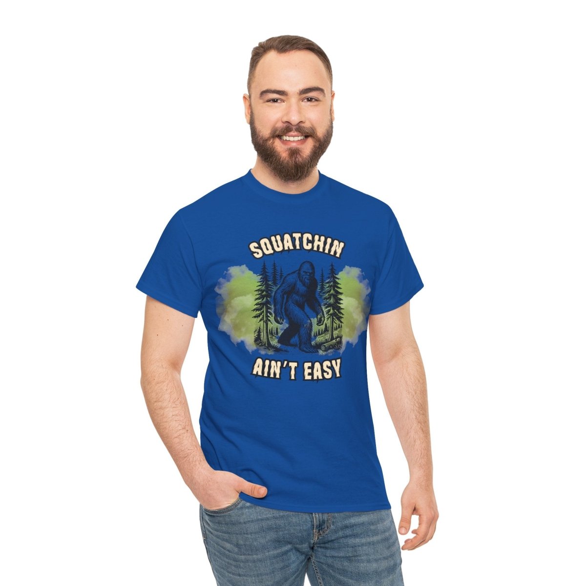 Squatchin' Ain't Easy Tee, Bigfoot T-Shirt, Nature Lover Gift, Outdoor Adventure
