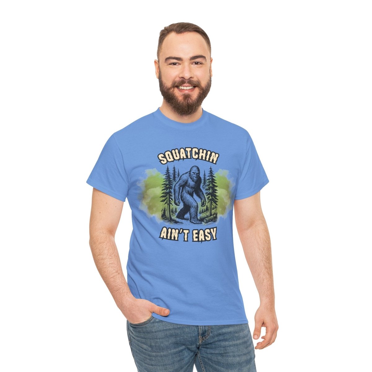 Squatchin' Ain't Easy Tee, Bigfoot T-Shirt, Nature Lover Gift, Outdoor Adventure