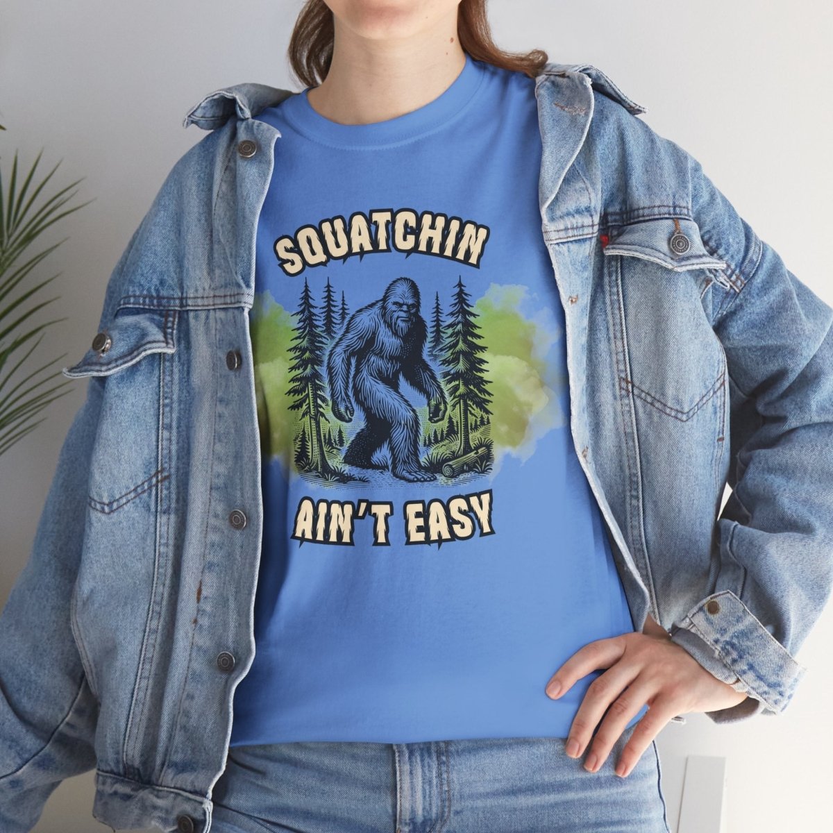 Squatchin' Ain't Easy Tee, Bigfoot T-Shirt, Nature Lover Gift, Outdoor Adventure