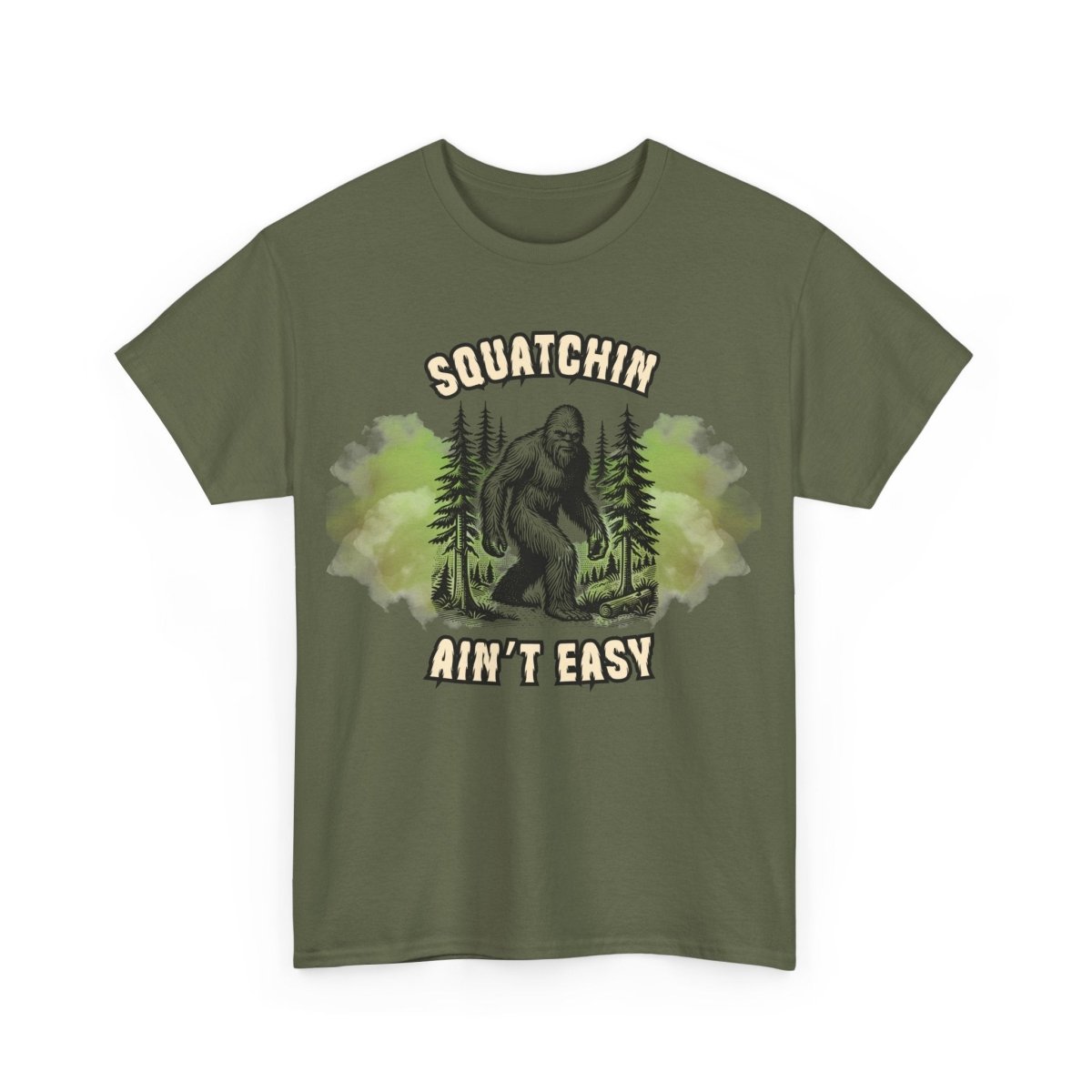 Squatchin' Ain't Easy Tee, Bigfoot T-Shirt, Nature Lover Gift, Outdoor Adventure