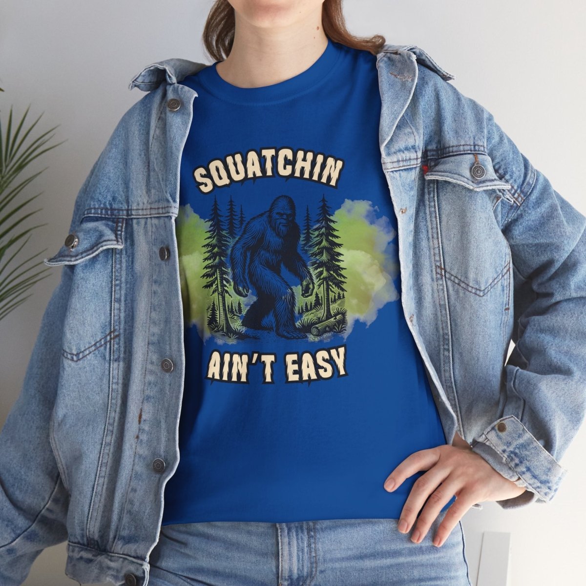 Squatchin' Ain't Easy Tee, Bigfoot T-Shirt, Nature Lover Gift, Outdoor Adventure