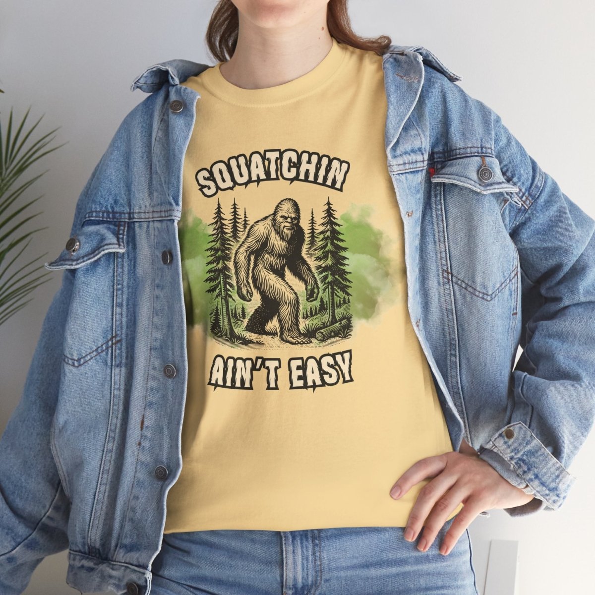 Squatchin' Ain't Easy Tee, Bigfoot T-Shirt, Nature Lover Gift, Outdoor Adventure