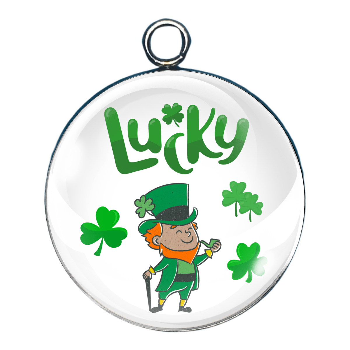 st Patricks day glass cabochon charm