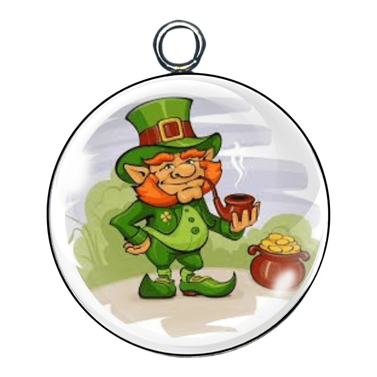 st Patricks day glass cabochon charm