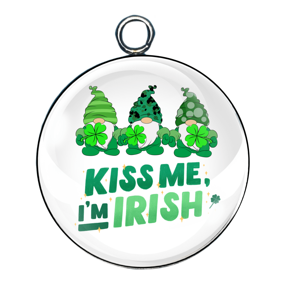 St Patricks Lucky Irish Glass Cabochon Charms