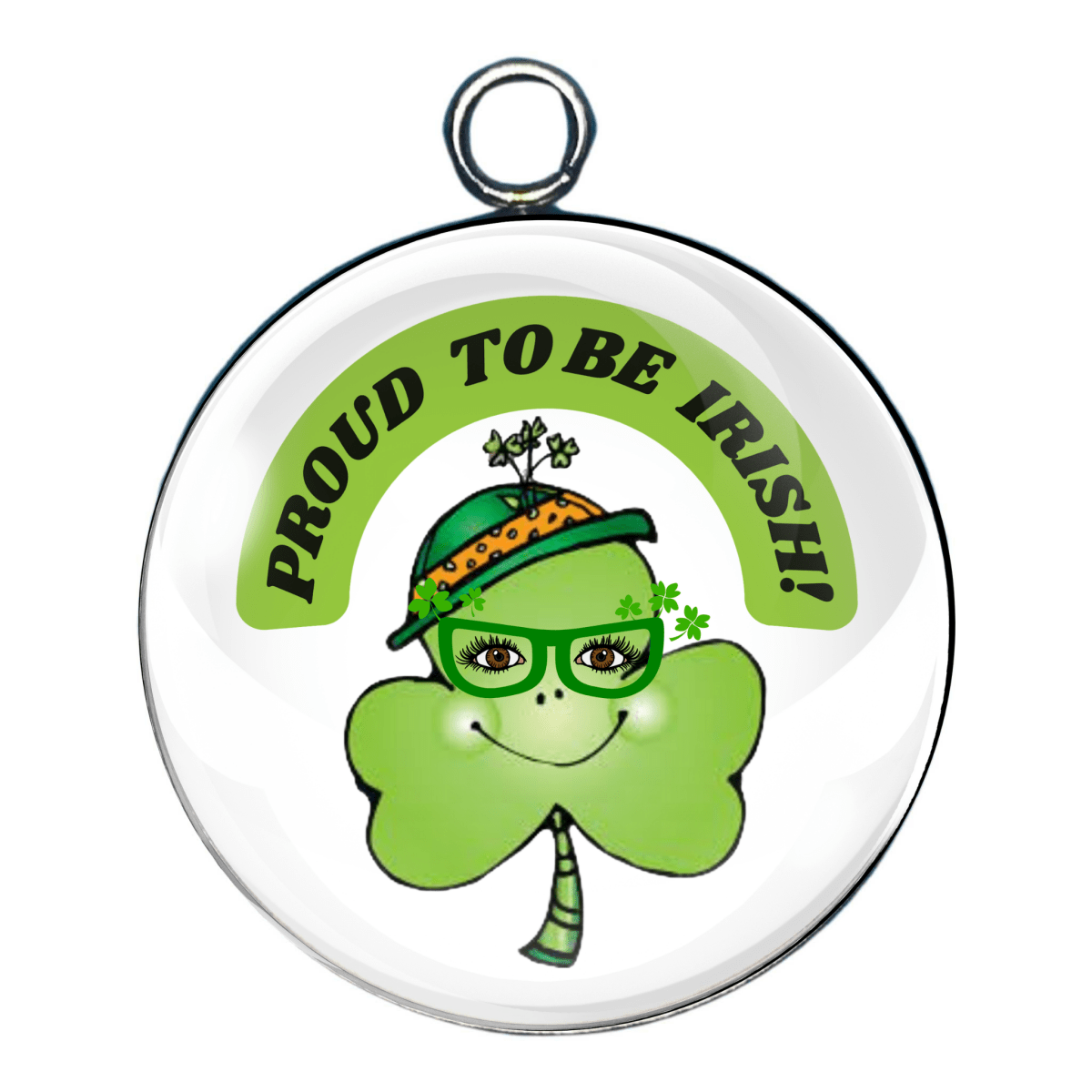 st Patricks day glass cabochon charm