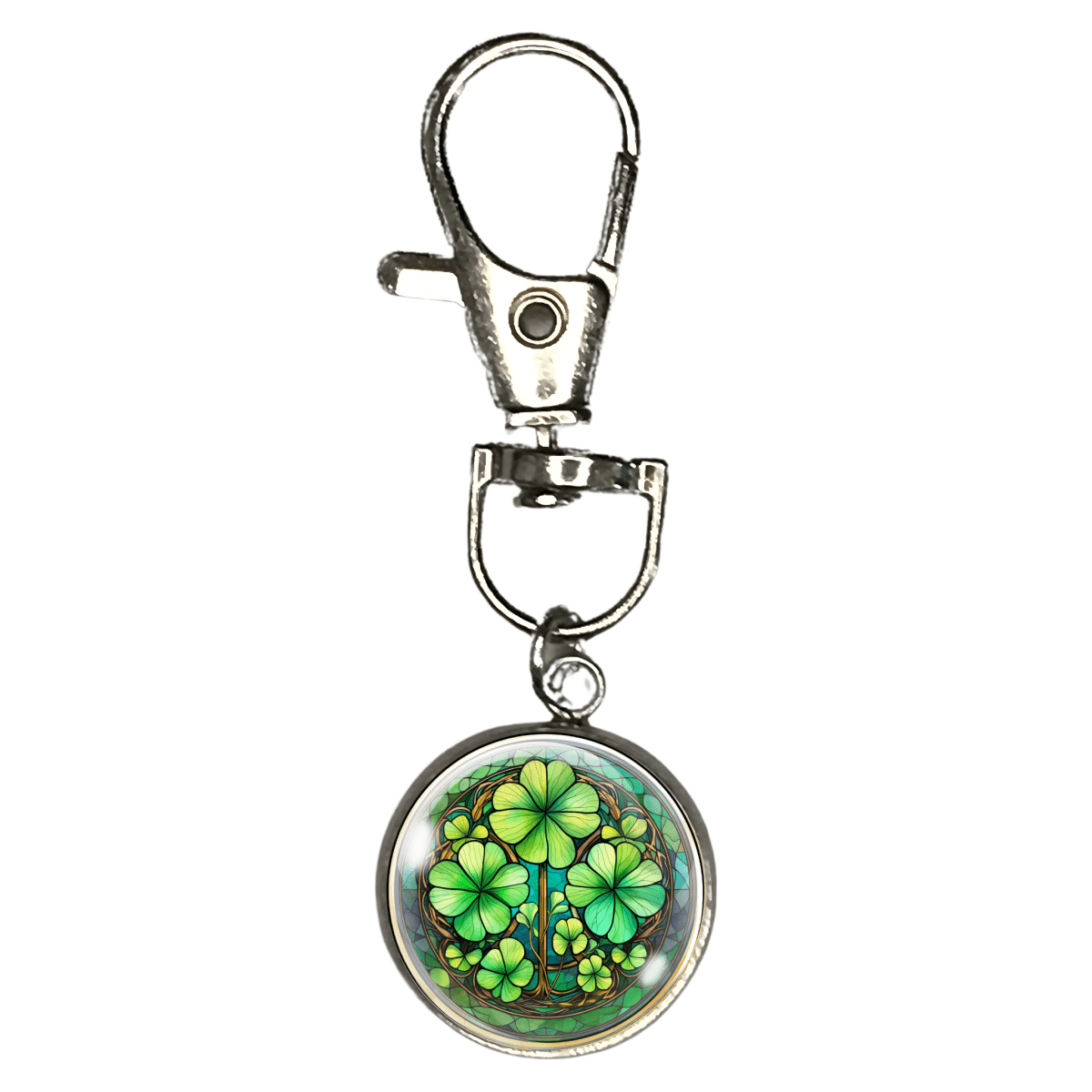 Stained Glass Clover Zipper Pulls