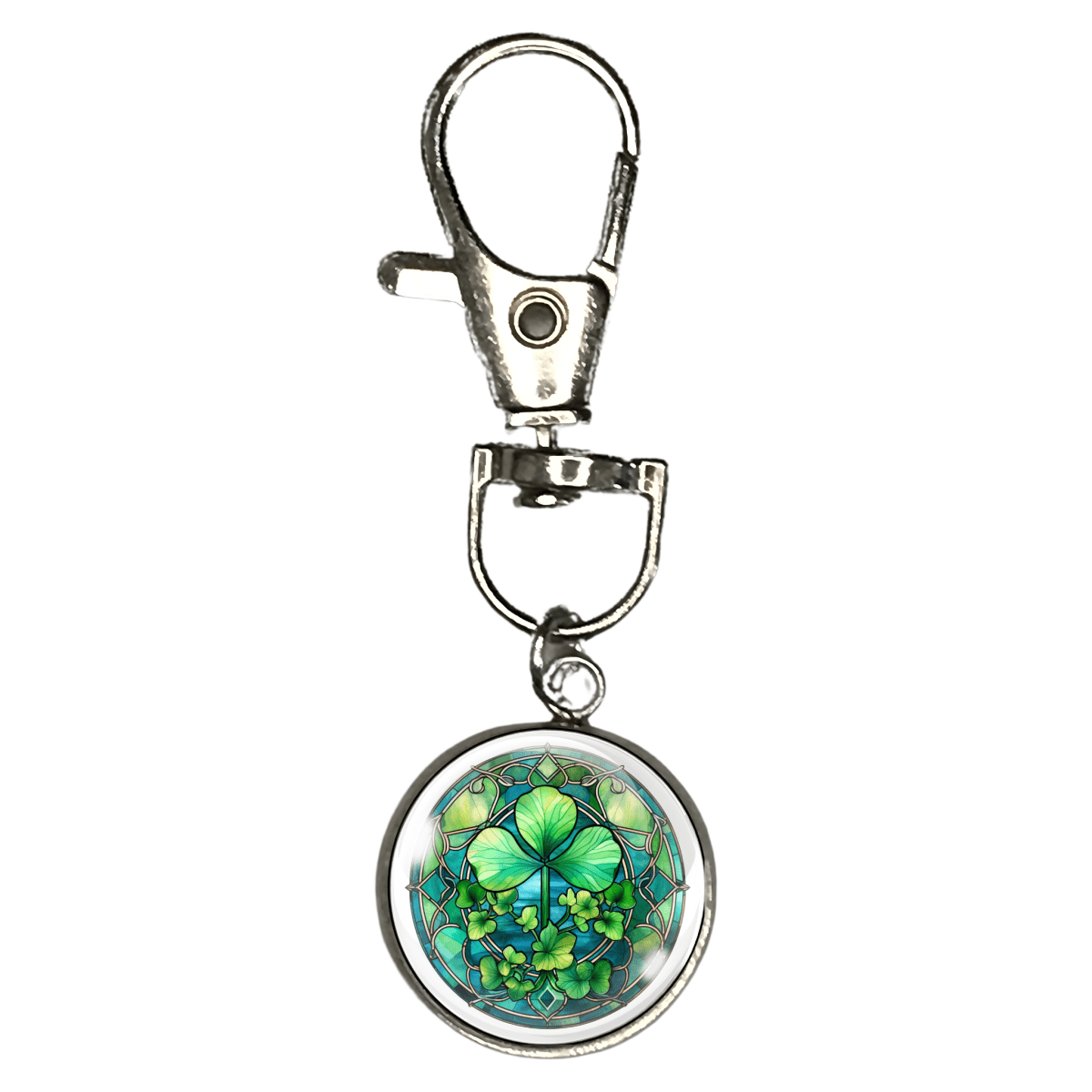 Stained Glass Clover Zipper Pulls