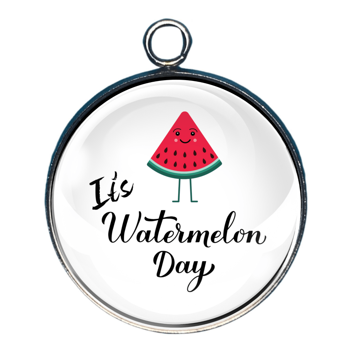 Charm of slice of watermelon and 'it's watermelon day'
