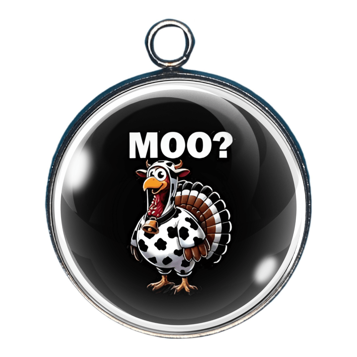 Moo? Charm of a  turkey dressed like a cow.