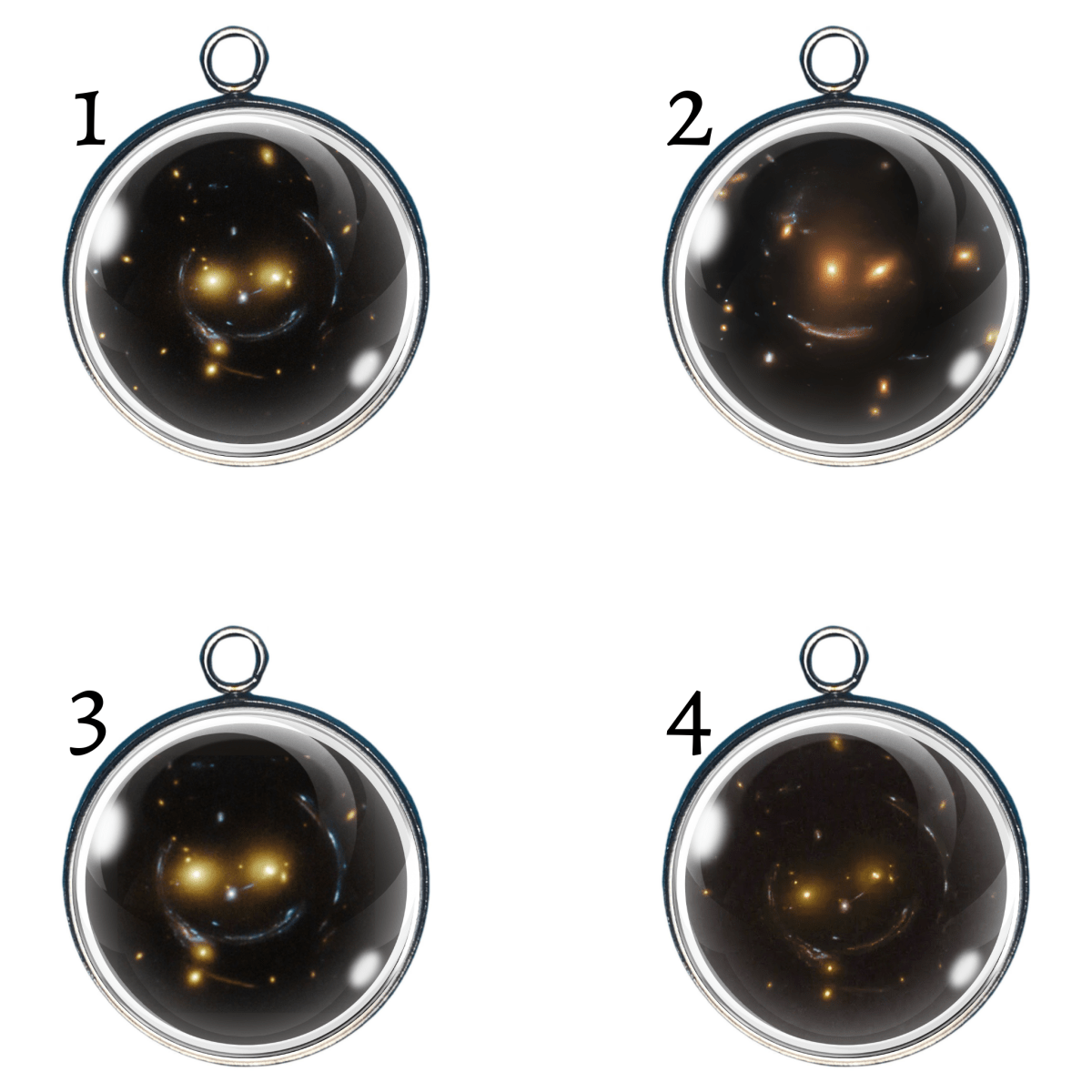 The Smiley Face Galaxy Glass Cabochon Charms
