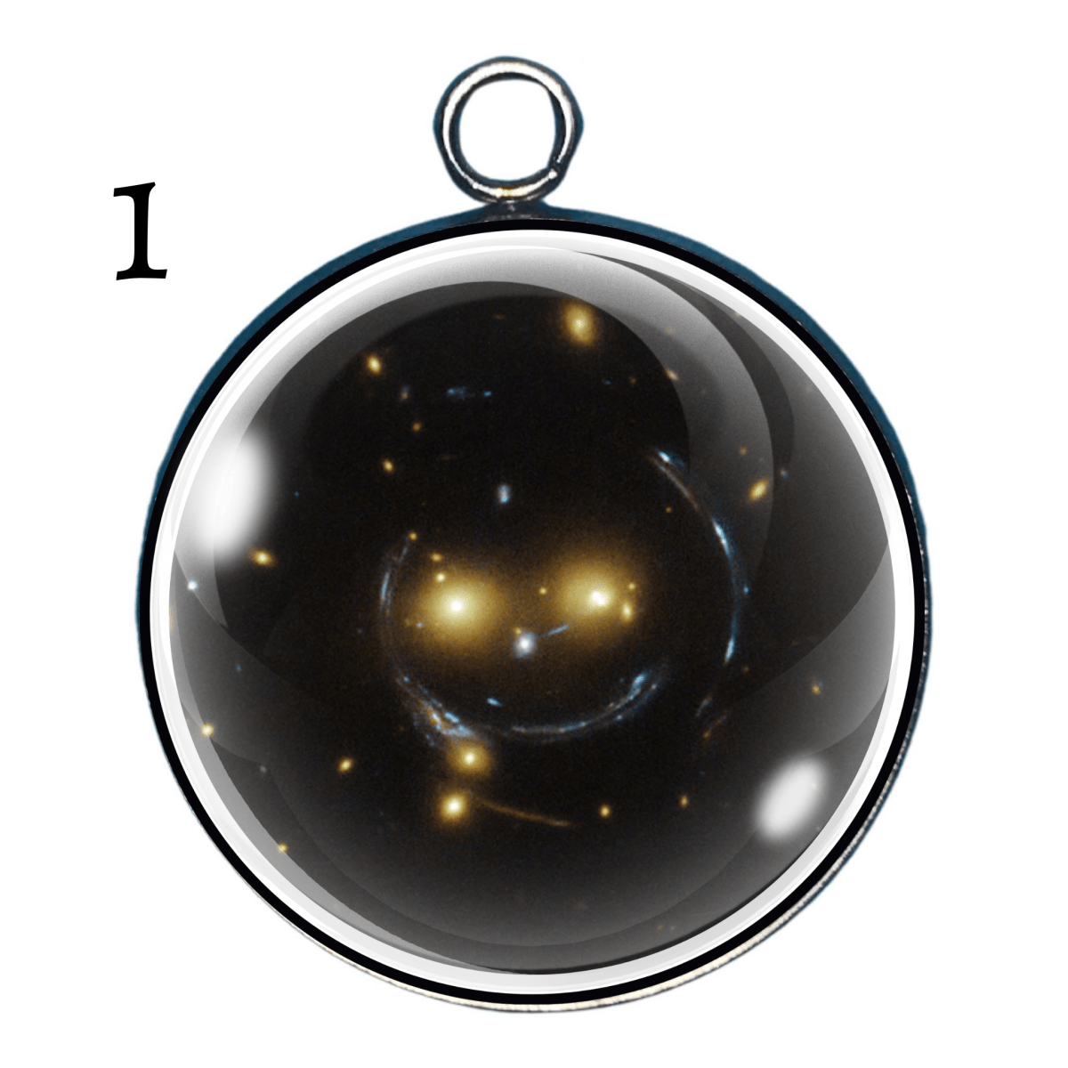 The Smiley Face Galaxy Glass Cabochon Charms