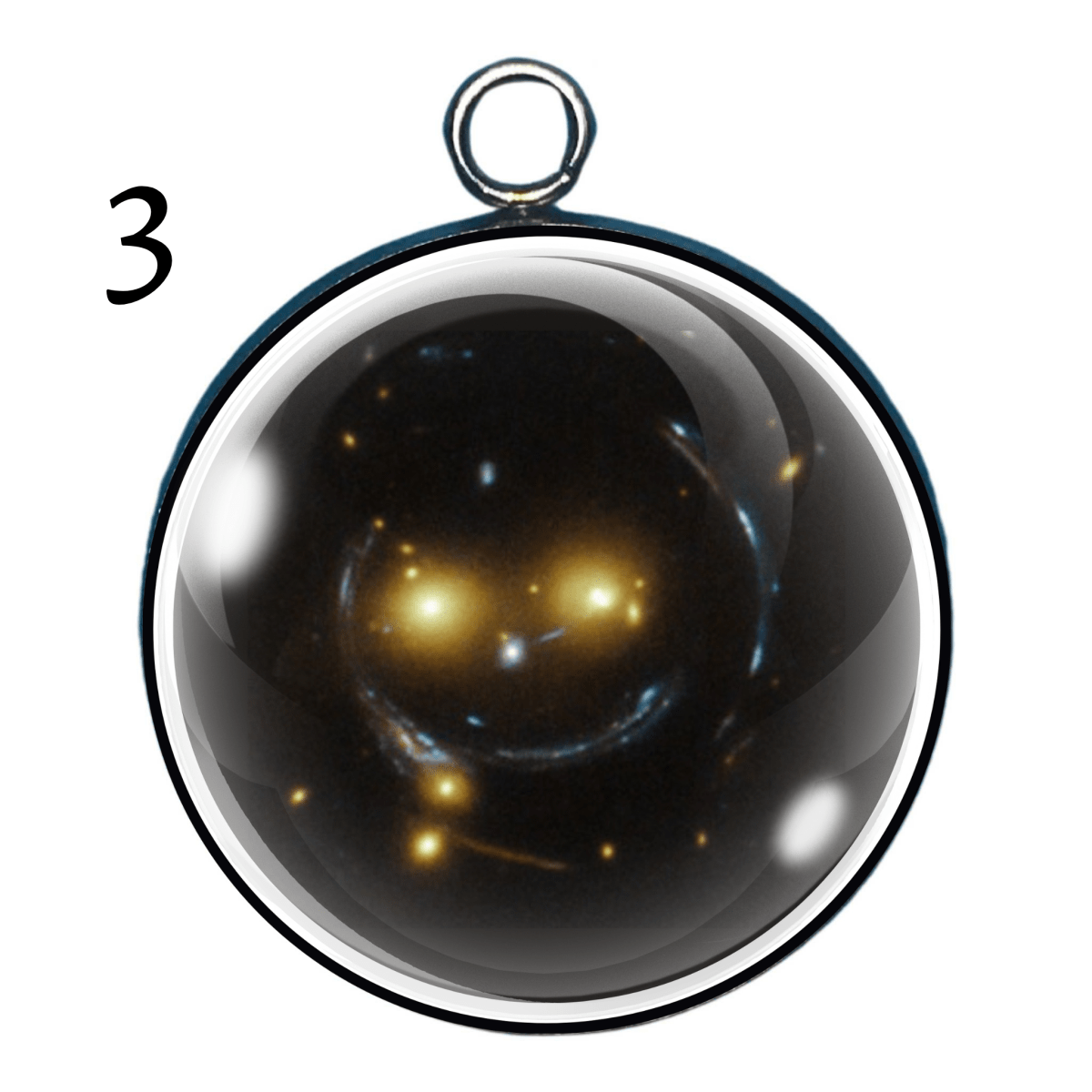 The Smiley Face Galaxy Glass Cabochon Charms