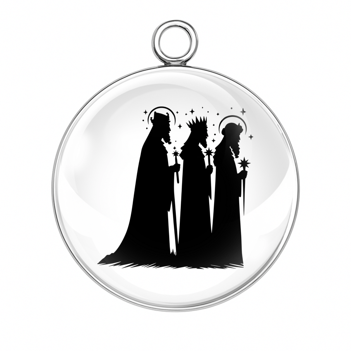 Two haloed figures with starry detail – Style 7 charm