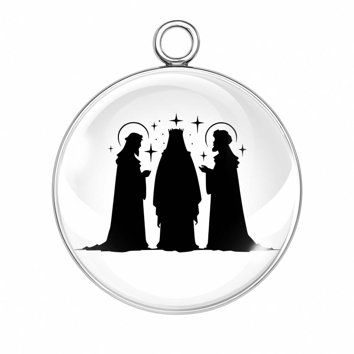 Holy family and wise men with halos – Style 5 Nativity charm