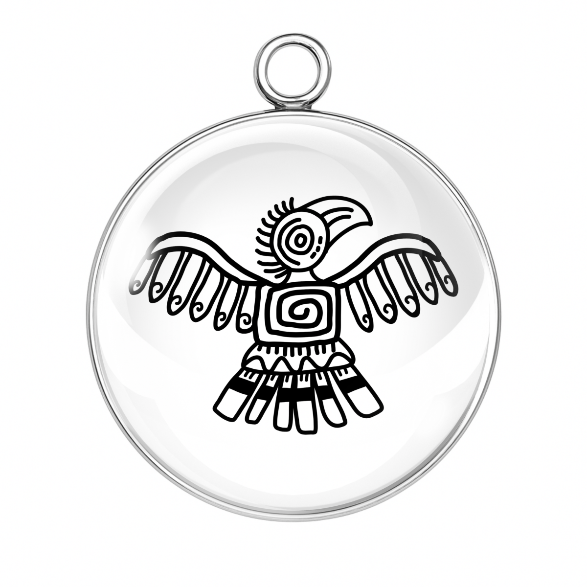 Thunderbird Native Tribal Charm Black & White Design