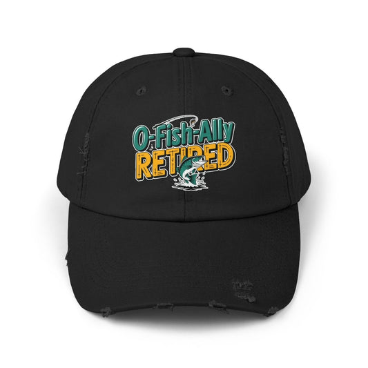 Unisex Distressed Fishing Cap - O-Fish-Ally Retired