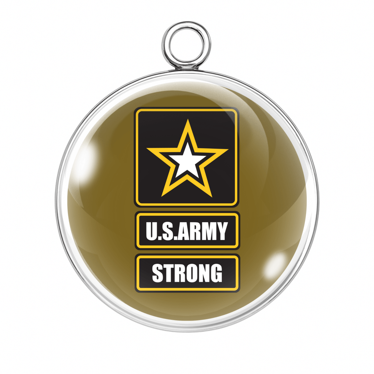 U.S. Army Strong Soldier & Family Glass Cabochon Charms – Military Jewelry Craft Pendants