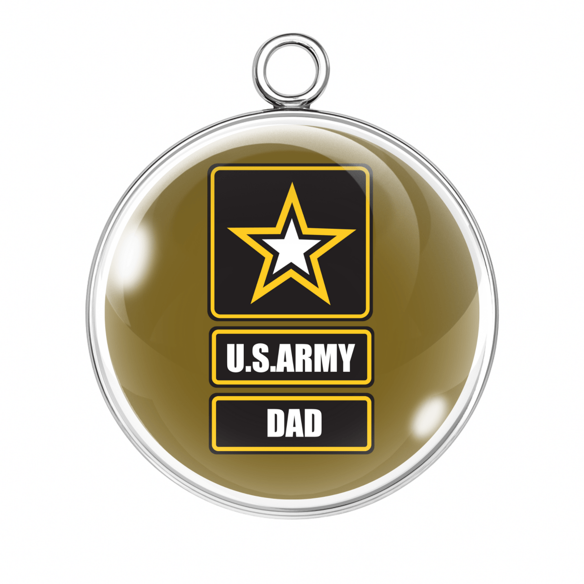 U.S. Army Strong Soldier & Family Glass Cabochon Charms – Military Jewelry Craft Pendants