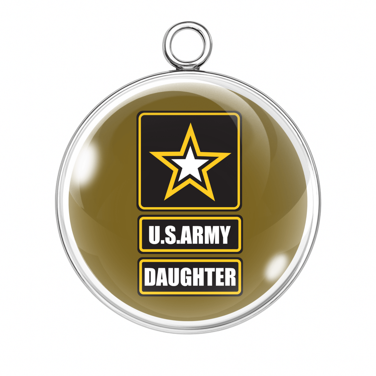 U.S. Army Strong Soldier & Family Glass Cabochon Charms – Military Jewelry Craft Pendants
