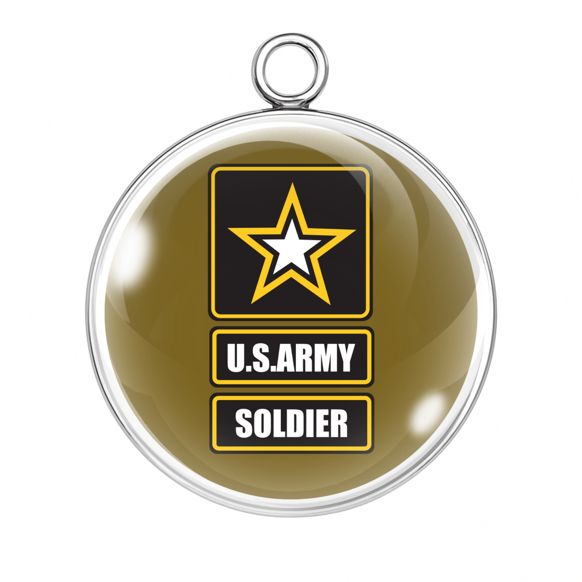 U.S. Army Strong Soldier & Family Glass Cabochon Charms – Military Jewelry Craft Pendants