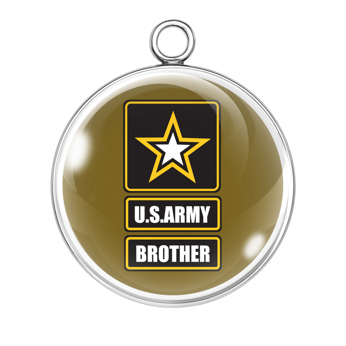 U.S. Army Strong Soldier & Family Glass Cabochon Charms – Military Jewelry Craft Pendants