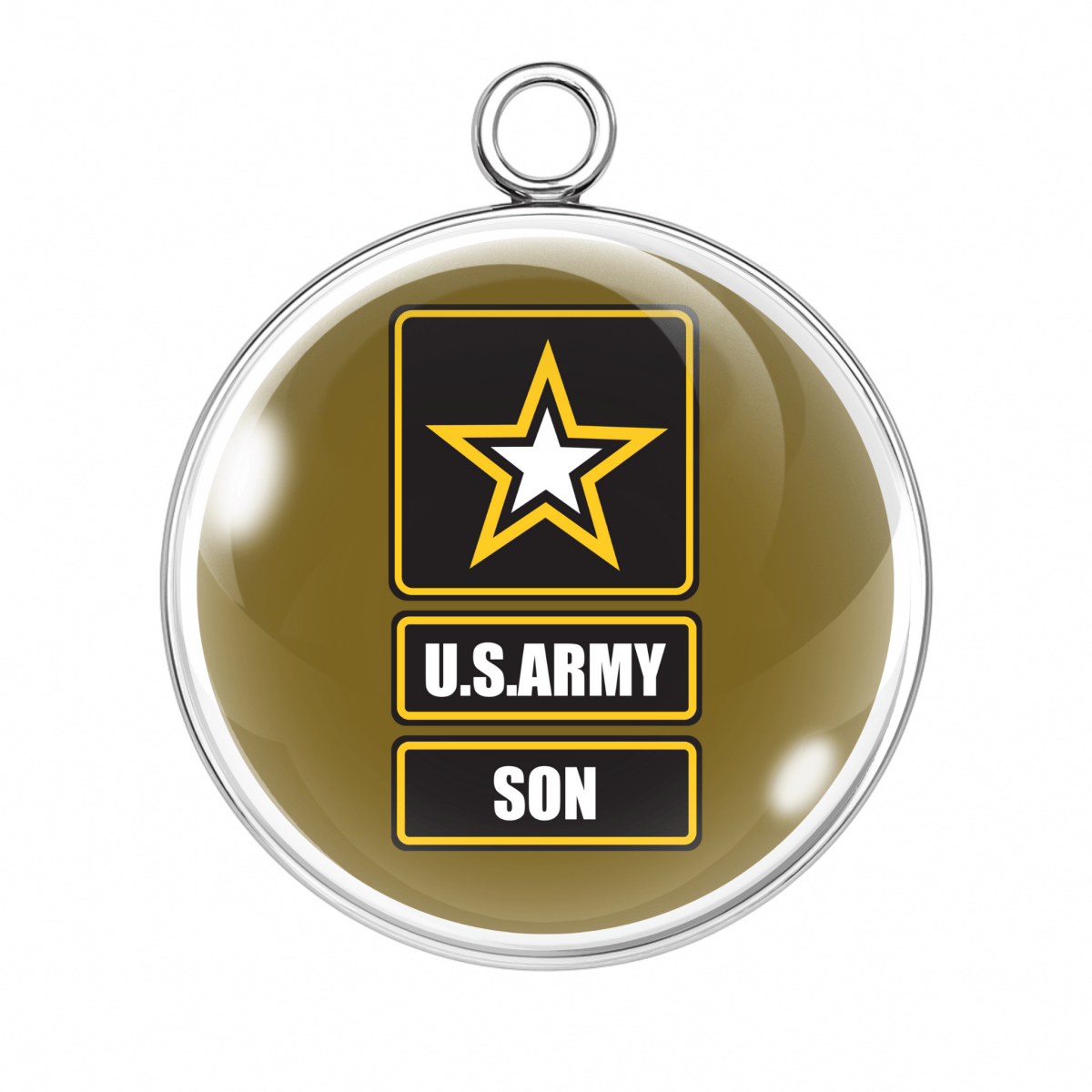 U.S. Army Strong Soldier & Family Glass Cabochon Charms – Military Jewelry Craft Pendants