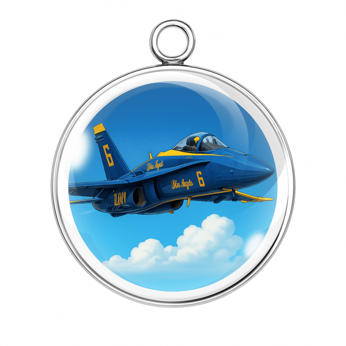 1: Blue Angels solo fighter jet flying in blue sky