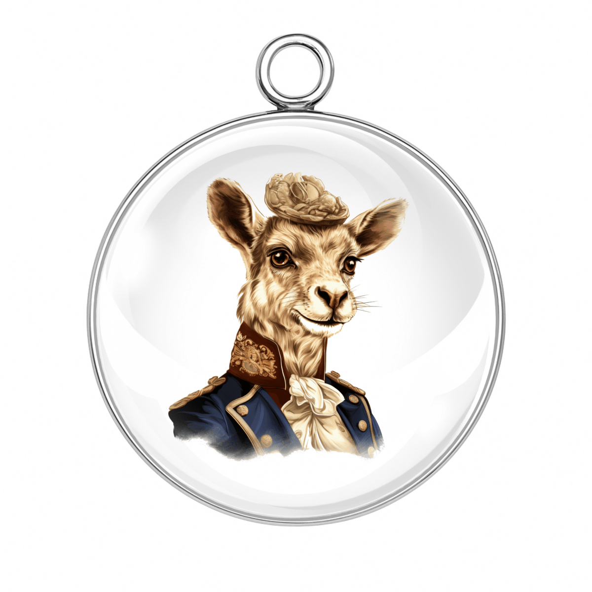 Style #7: Sophisticated goat in a military-style jacket and hat, whimsical farm charm