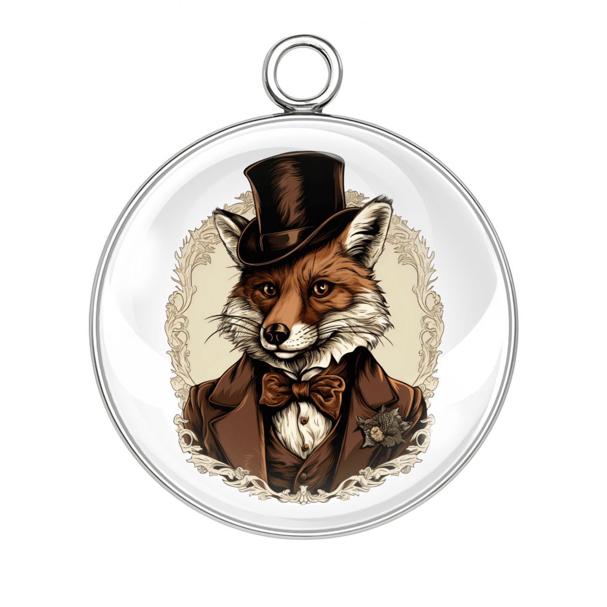 Style #1: Victorian fox in a top hat and bow tie, vintage animal portrait charm