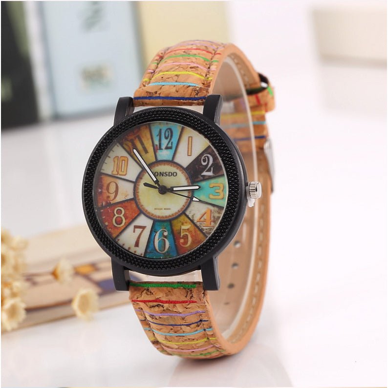 Vintage-Inspired Colorful Quartz Watch – A Unique Timepiece