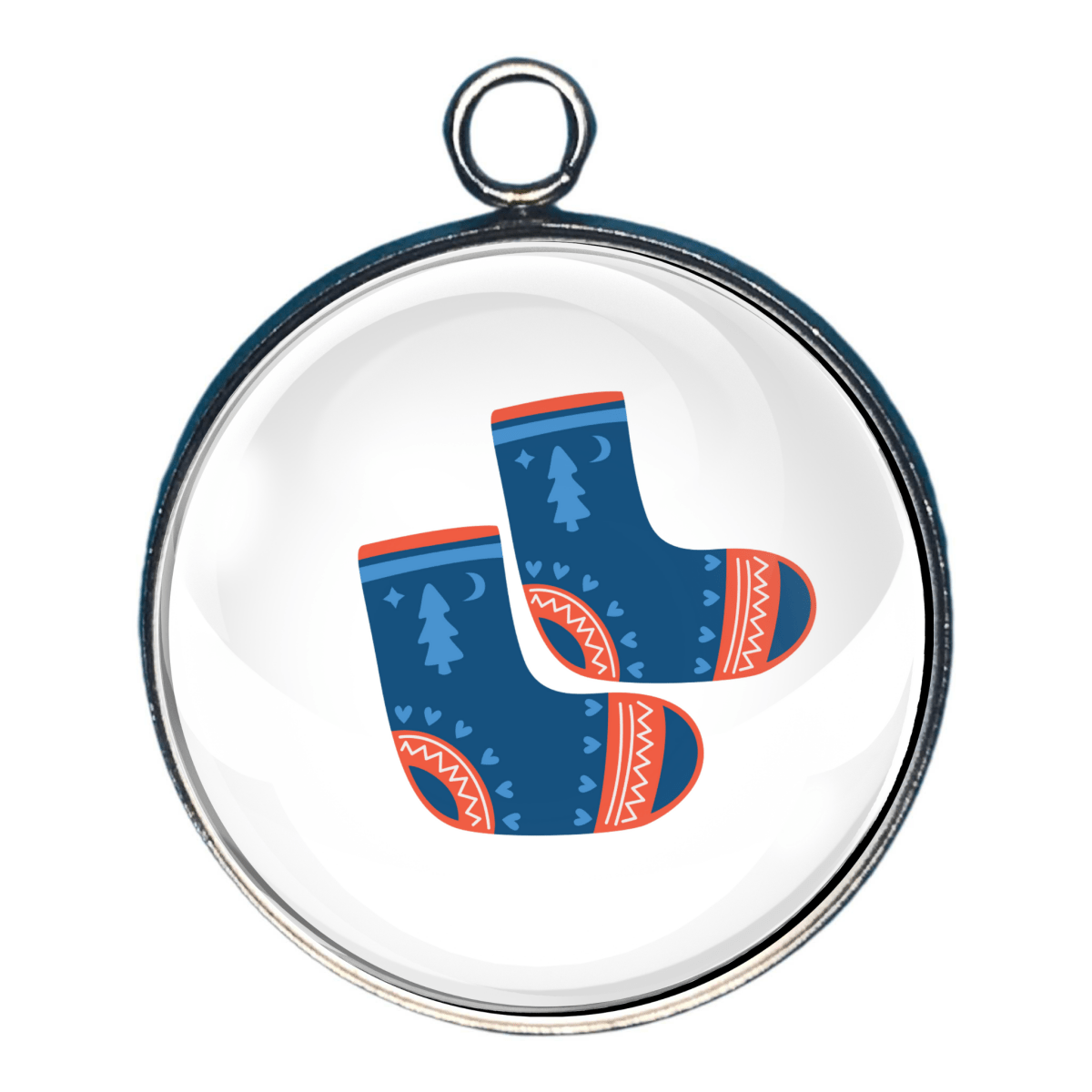 Christmas charm of blue Nordic socks